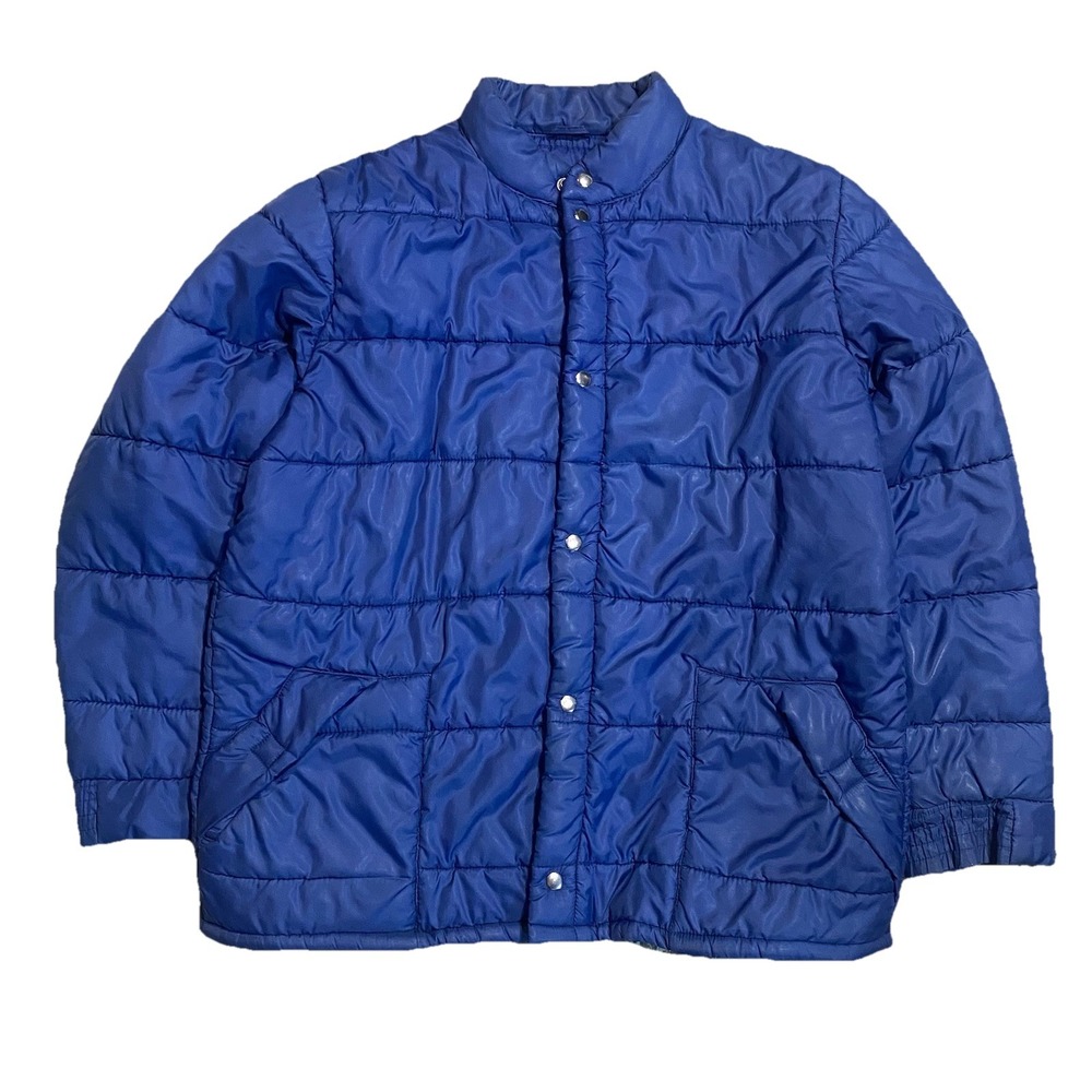 Vintage 70's Puffer Down Jacket Mens XL JC Penny MW‎ Blue Retro Gorpcore Grandpa